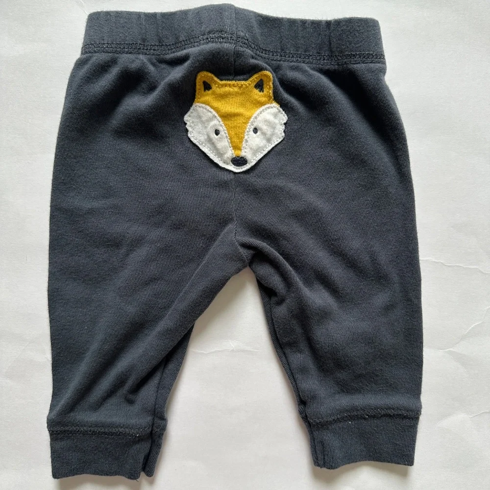 Carter's Baby Boy 3 Piece Matching Set Fall Fox Yellow Navy Size 3M